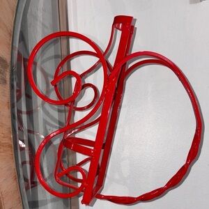 Red Metal Wine Bottle Holder